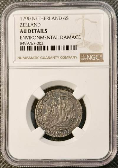 甄臻铺-世界币章拍卖（第40期）送拍享返佣金等优惠多多 - NGC-AUD 1790荷兰泽兰省6先令银币