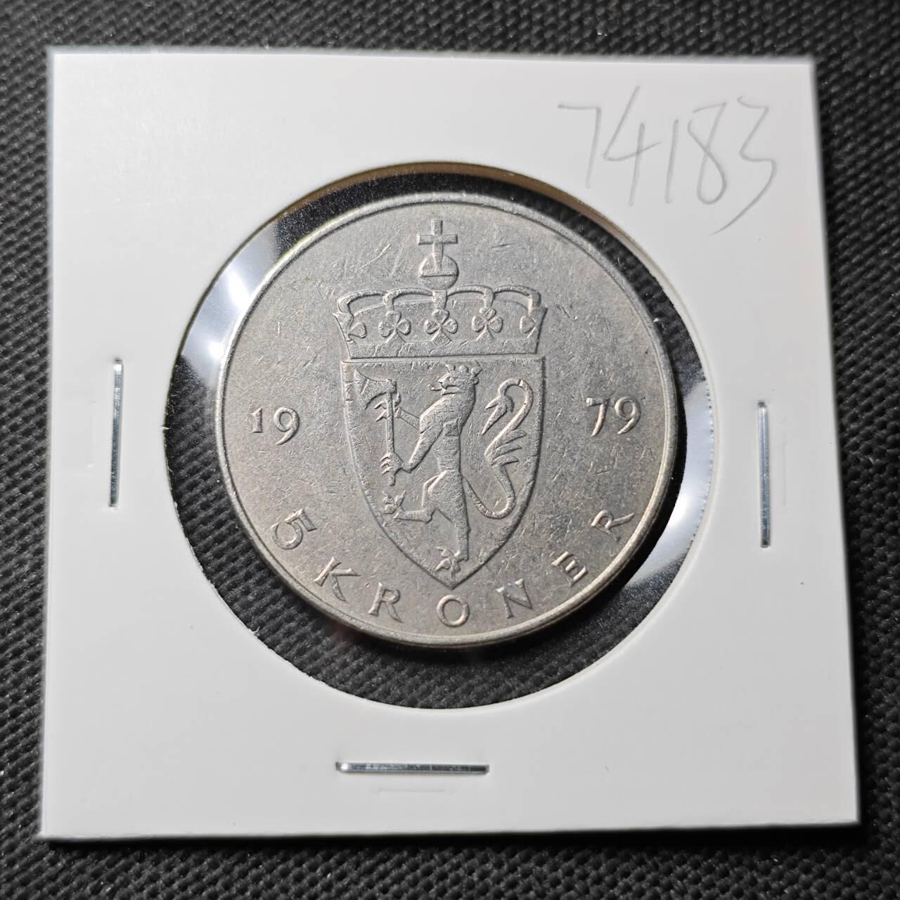 KK钱币收藏小铺  第374场  2月预留时间 周末发货  挪威5克朗