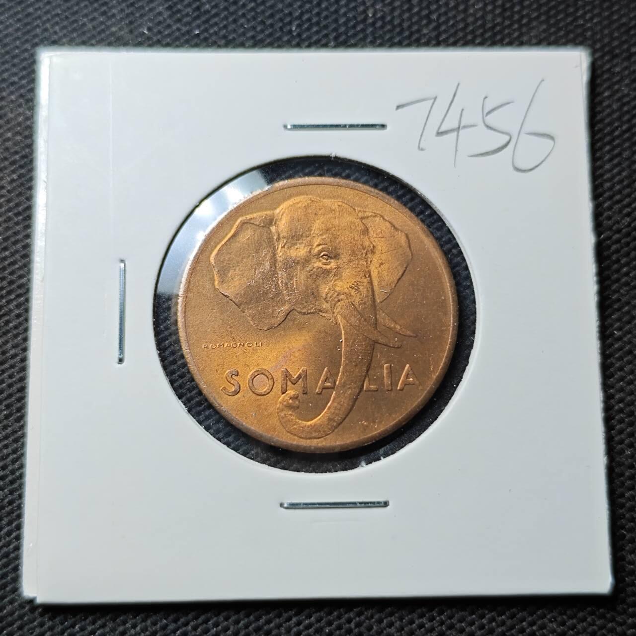 KK钱币收藏小铺  第374场  2月预留时间 周末发货  1950意属索马里5分铜币 好品