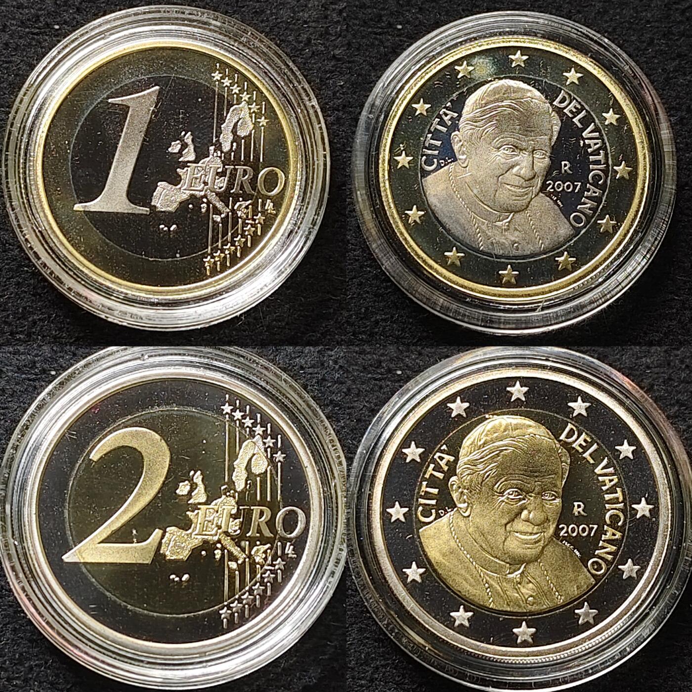 【全场包邮】纯粹捡漏拍479场（免费代拍第16场） 梵蒂冈2007年官方精制套币-盒证全-含45克圣马可磨砂仿古超大纪念银章