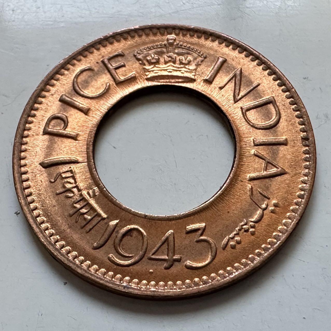 🌹外币初藏🌹🐯2025年第130场  每周二四六晚8️⃣点 接代拍 印度1943年1派沙 原光品b