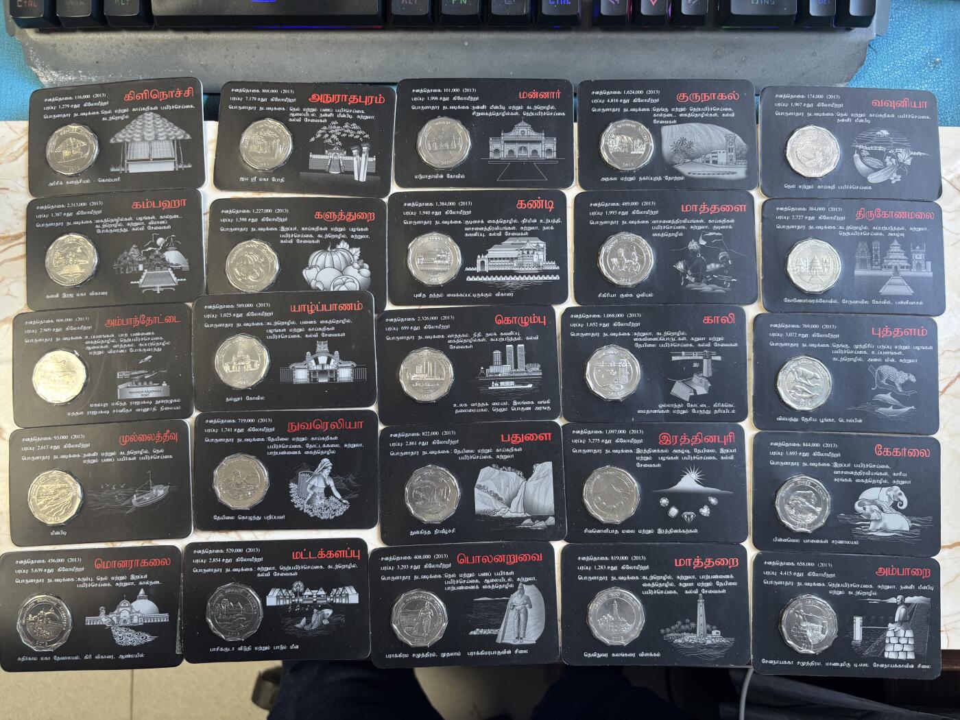 第182期拍卖 2013年斯里兰卡10卢布纪念币套（共25枚）斯里兰卡所有行政区 卡装，单枚在10美元左右