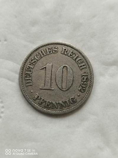 外国钱币 - 1892年德国10分