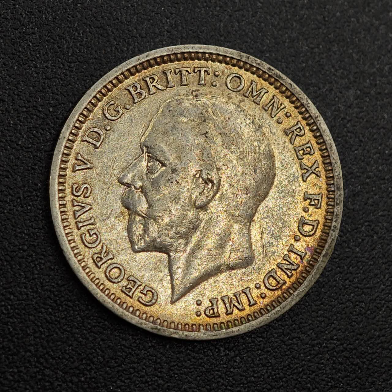 【淘币小摊】实时拍第八百零一拍   散币场   满百包邮可预留二周 每周一统一发货   英国1933年乔治五世3便士银币