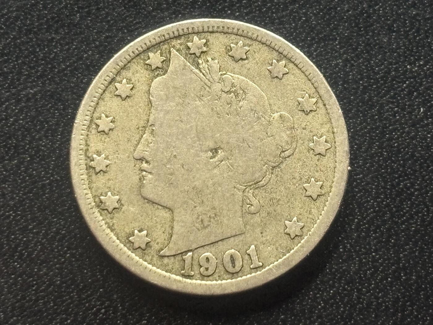 邮泉阁限时拍卖第三十六场 美洲硬币专场（硬币在国外。请付邮费6元。） 美国1901年5分