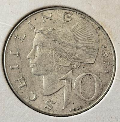 外国优质老铜币银币，周六九点倒数截拍，满百包邮，可寄存半年，喜欢朋友微信扫描二维码可直接参拍 - 欧洲老藏家纸夹-奥地利1971年10先令银币