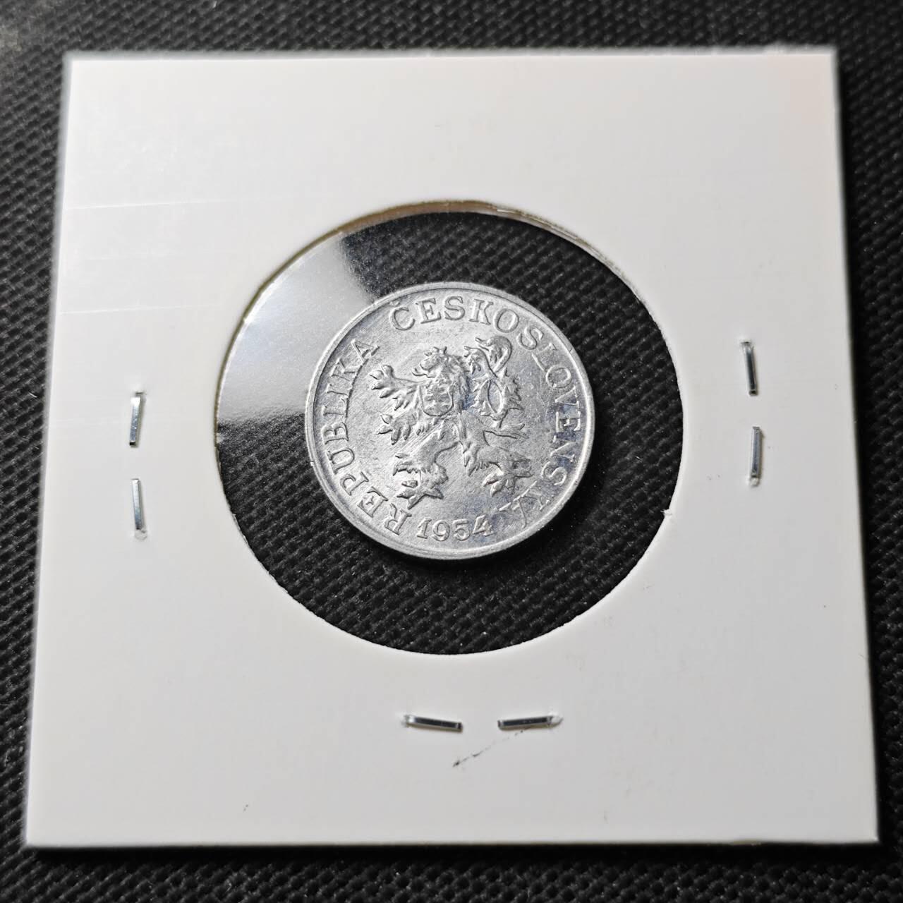 KK钱币收藏小铺  第374场  2月预留时间 周末发货  1954捷克3赫勒 好品