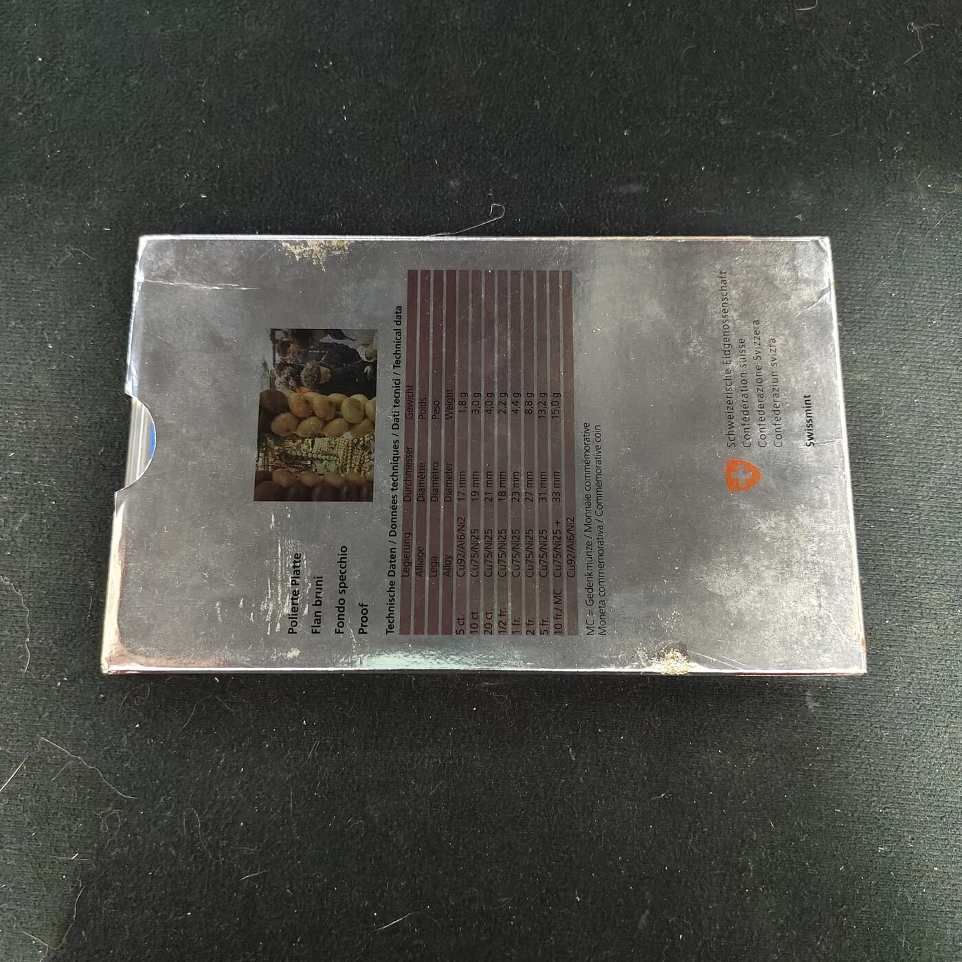 【全场包邮】纯粹捡漏拍479场（免费代拍第16场） 【少见】瑞士2011年蓝盒官方精制套币-含10法郎伯尔尼洋葱市场精制双色纪念币-量4000