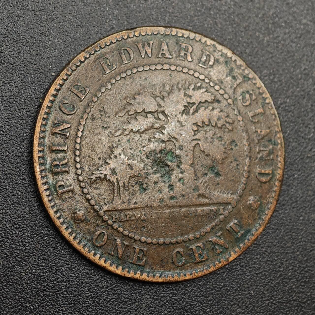 【淘币小摊】实时拍第八百零一拍   散币场   满百包邮可预留二周 每周一统一发货   爱德华王子岛1871年维多利亚一分铜币