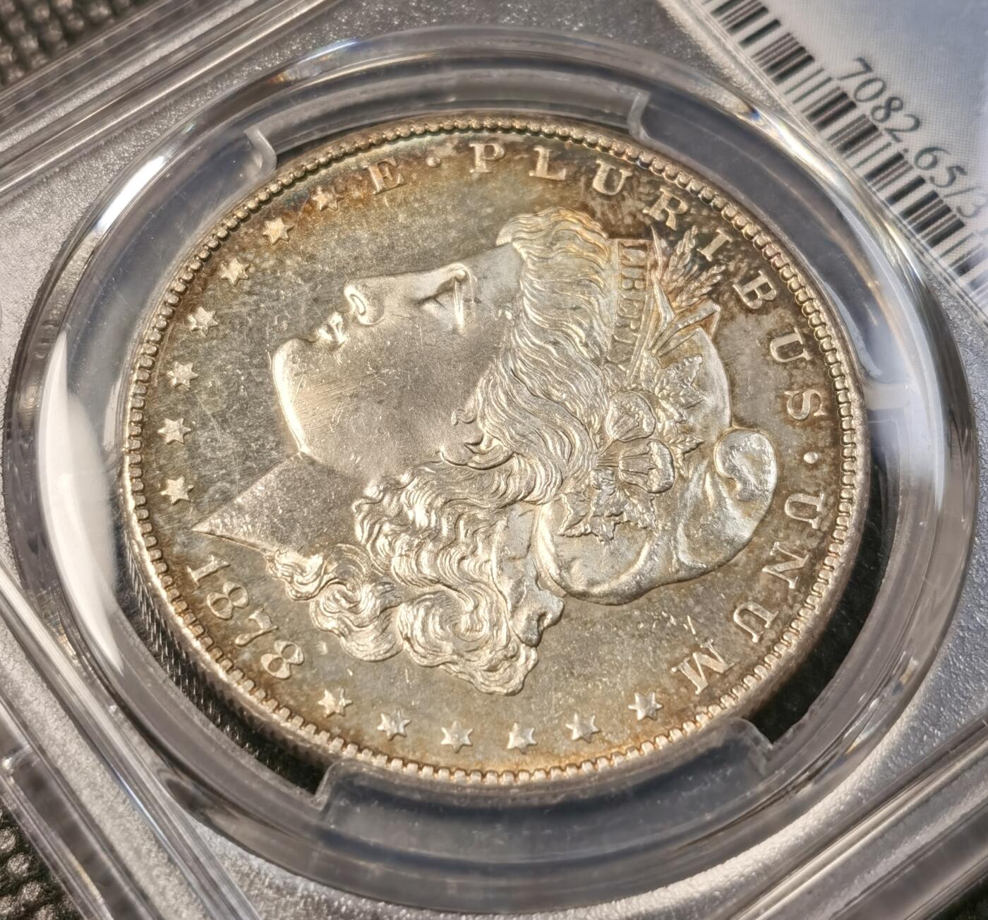 甄臻铺-世界币章拍卖（第40期）送拍享返佣金等优惠多多 PCGS-MS65 美国 1878年S 摩根$1银币 首发年 麦稀奇公开拍卖最高分 两面金色均匀包浆 PL效果极强 收藏级品相