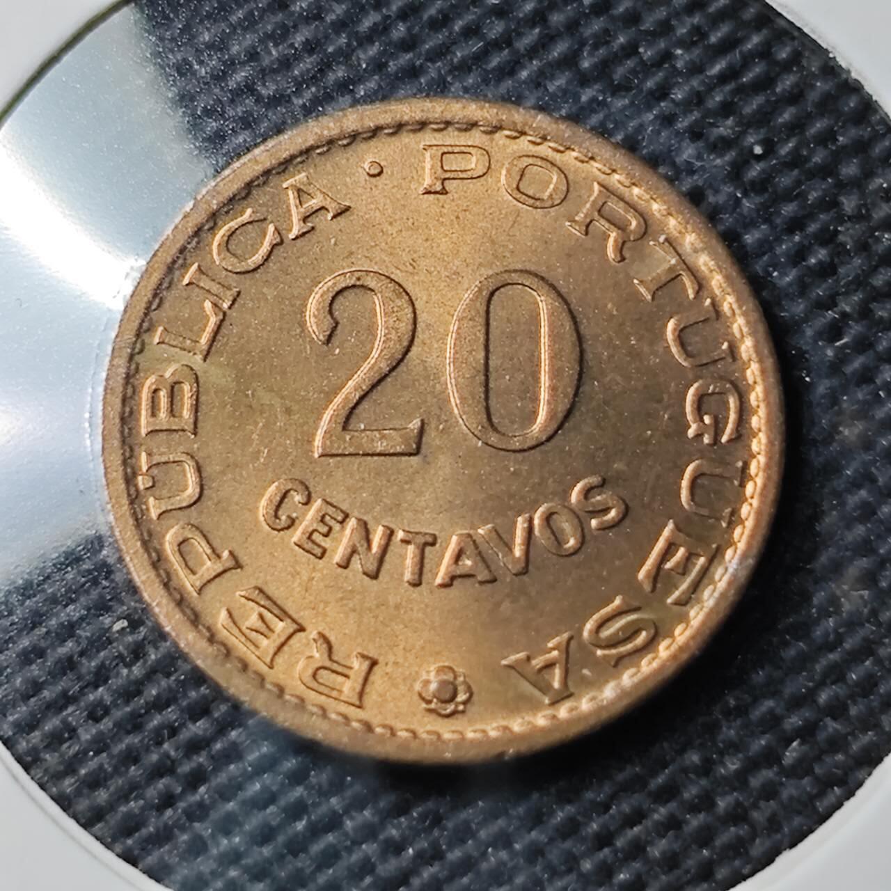 KK钱币收藏小铺  第374场  2月预留时间 周末发货  葡属莫桑比克20分 好品铜币