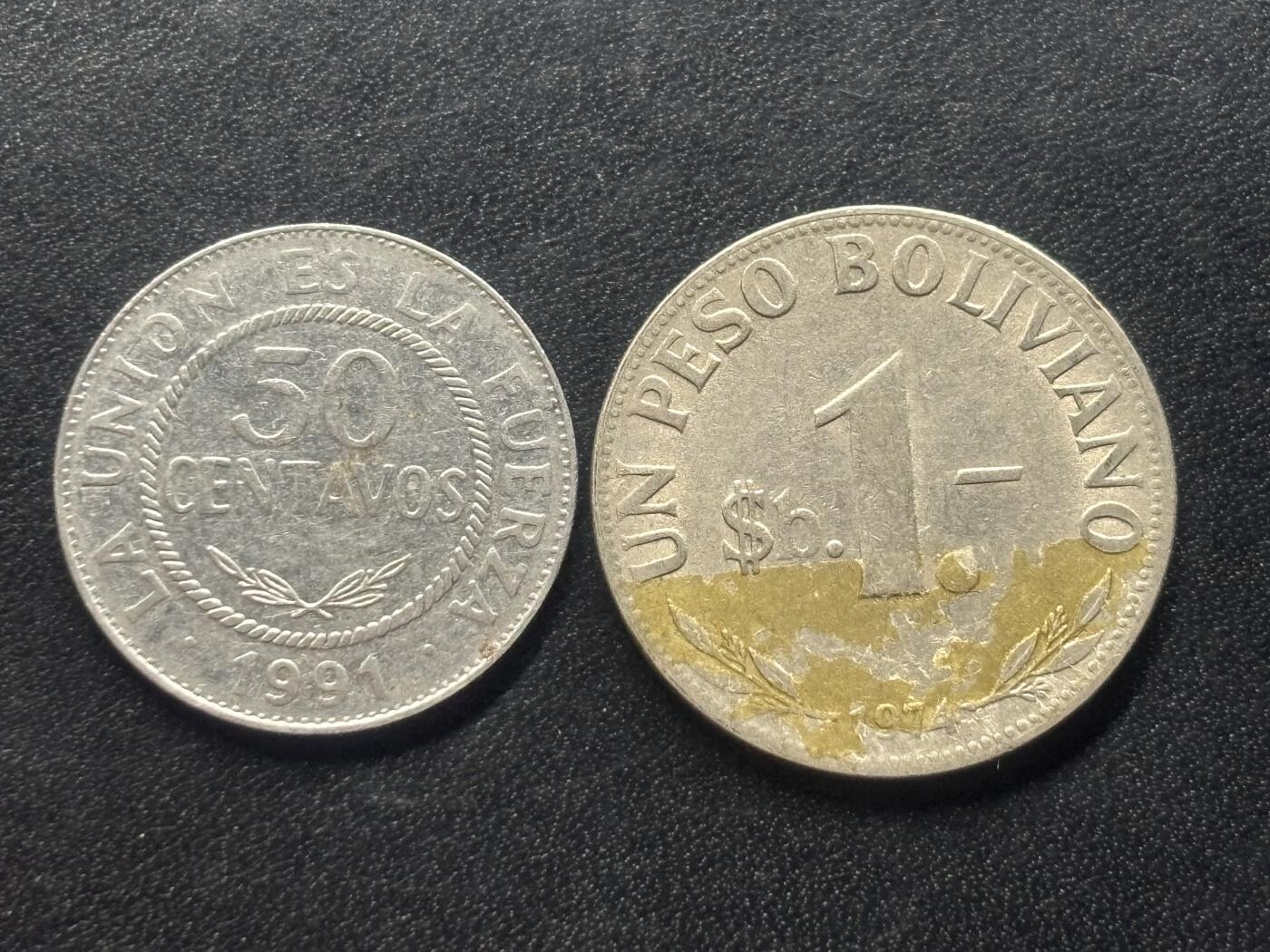 邮泉阁限时拍卖第三十六场 美洲硬币专场（硬币在国外。请付邮费6元。） 玻利瓦尔2枚