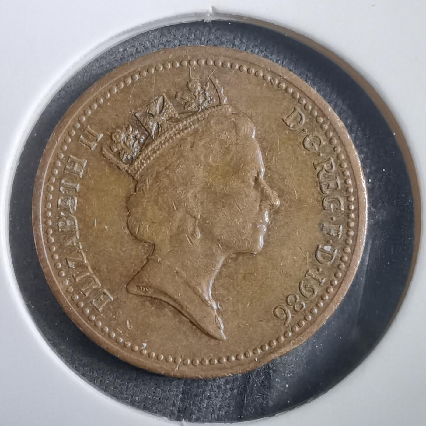 沼泽如烟--第908场 英国1986年1便士