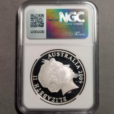 长老汇蛇年精选第七十六场拍卖 2009澳大利亚生肖牛1元精制纪念银币 ，1盎司999银，NGC PF68UC