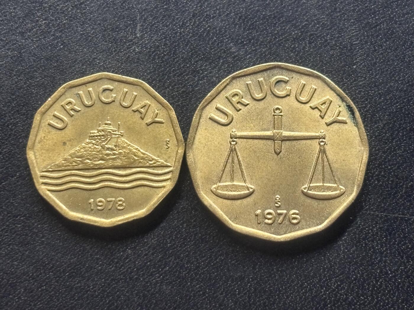 邮泉阁限时拍卖第三十六场 美洲硬币专场（硬币在国外。请付邮费6元。） 乌拉圭1976年2枚