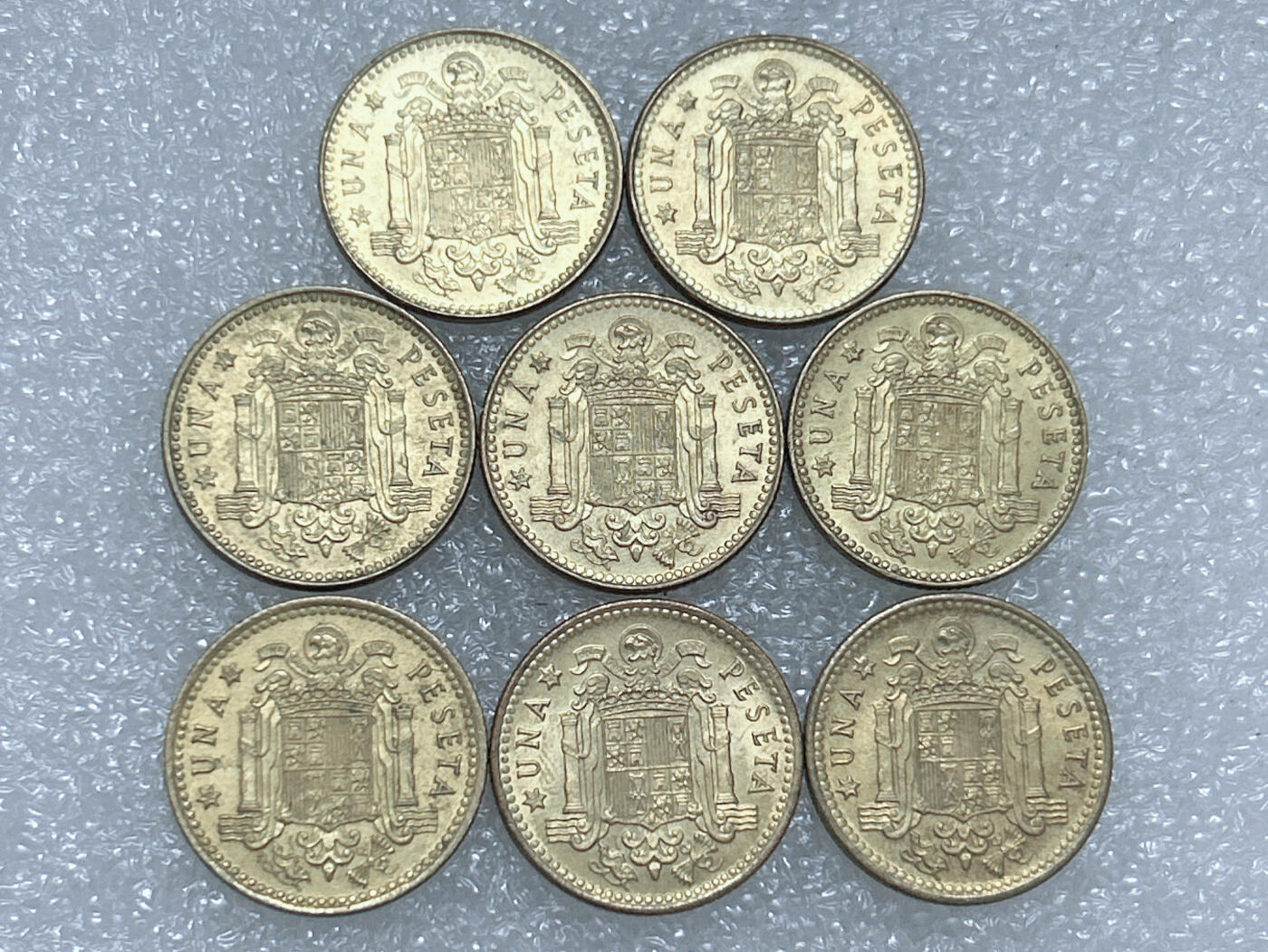 第一海外回流一元起拍收藏 散集专场  第270期 西班牙1比塞塔黄铜币 8枚 带光品