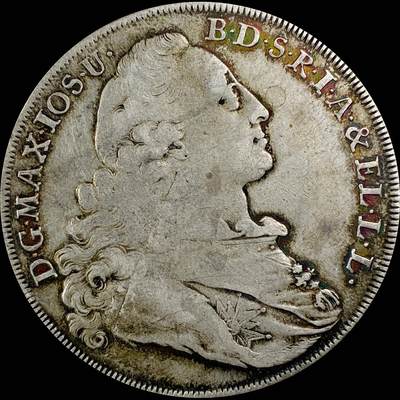 【雨安】【直播拍卖】【世界币章115期-裸币】2025-11-21 周五 19:30 保真 - [裸币德国] Germany 德国 德意志 1泰勒 Bavaria巴伐利亚 KM#0519 马克西米利安三世·约瑟夫.圣母抱婴 1771年