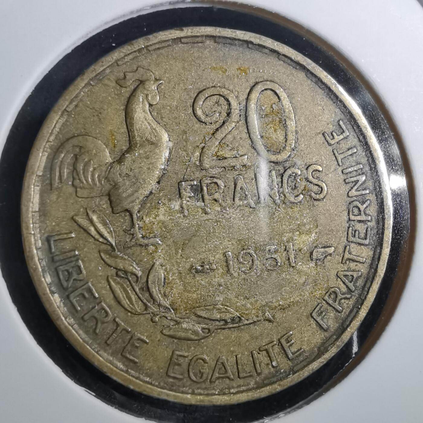 沼泽如烟--第910场 法国1951年20法郎