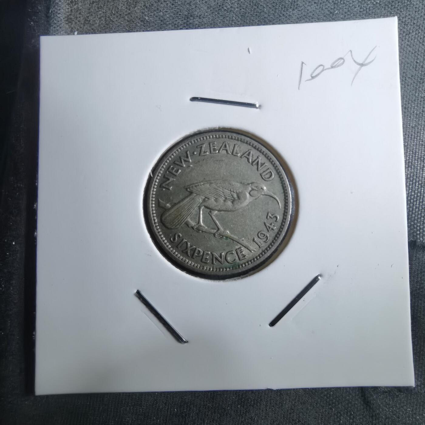 沼泽如烟--第910场 新西兰1943年6便士银币