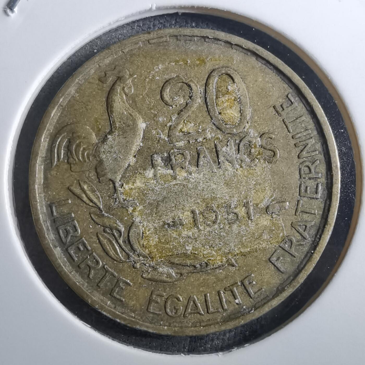 沼泽如烟--第910场 法国1951年20法郎