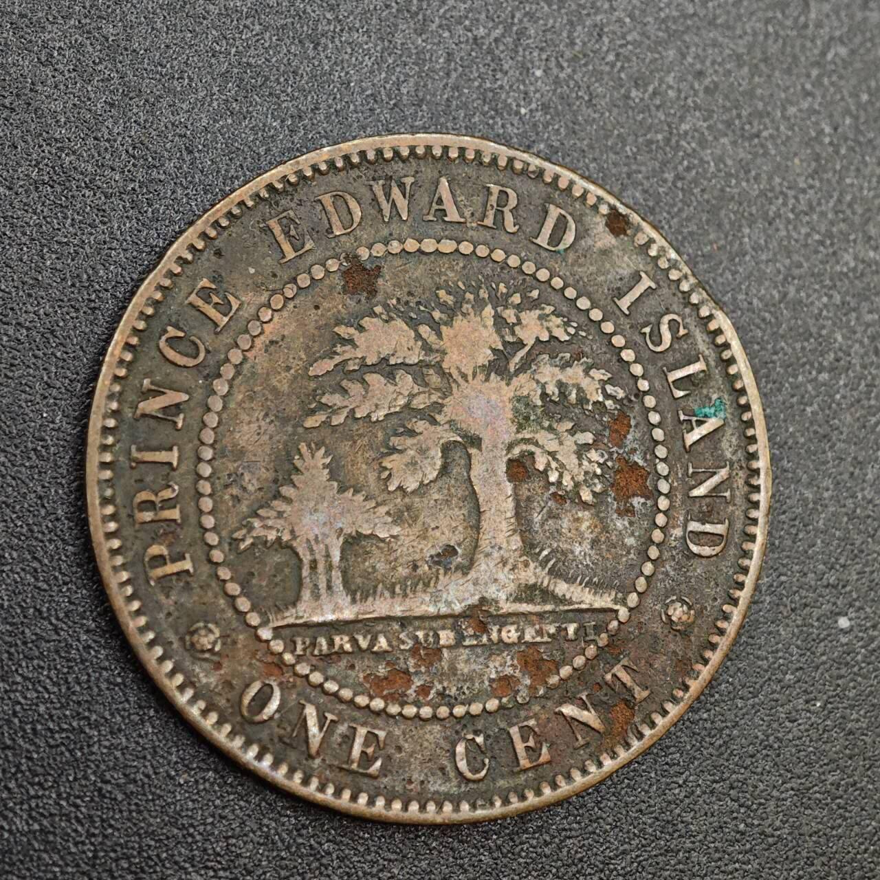 【淘币小摊】实时拍第八百零二拍   散币场   满百包邮可预留二周 每周一统一发货   爱德华王子岛1871年维多利亚一分铜币