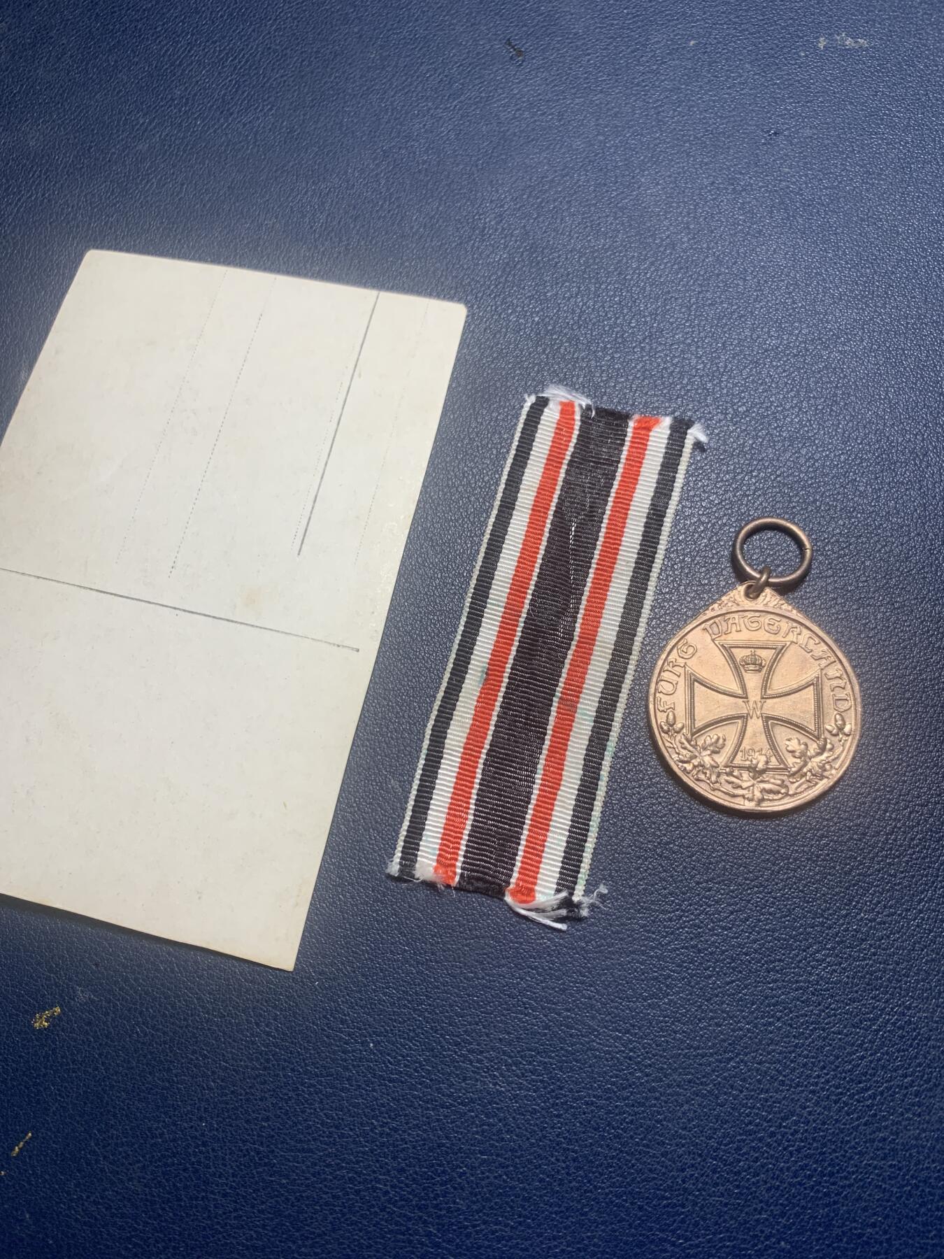 11月23日一战德章小拍场 魏玛一战老兵参战奖章，带一张老相片