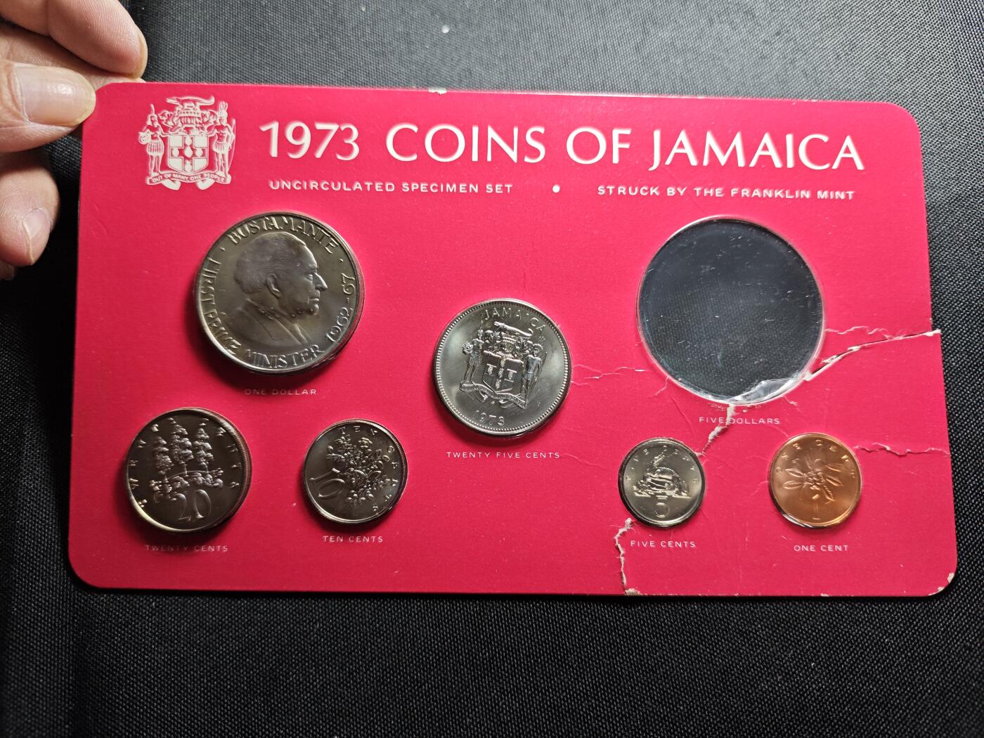 KK钱币收藏小铺 （套币 好品/批量散币 银币）专场  2月预留时间 周末发货  1973牙买加大小面值清年铜镍一套 精制币