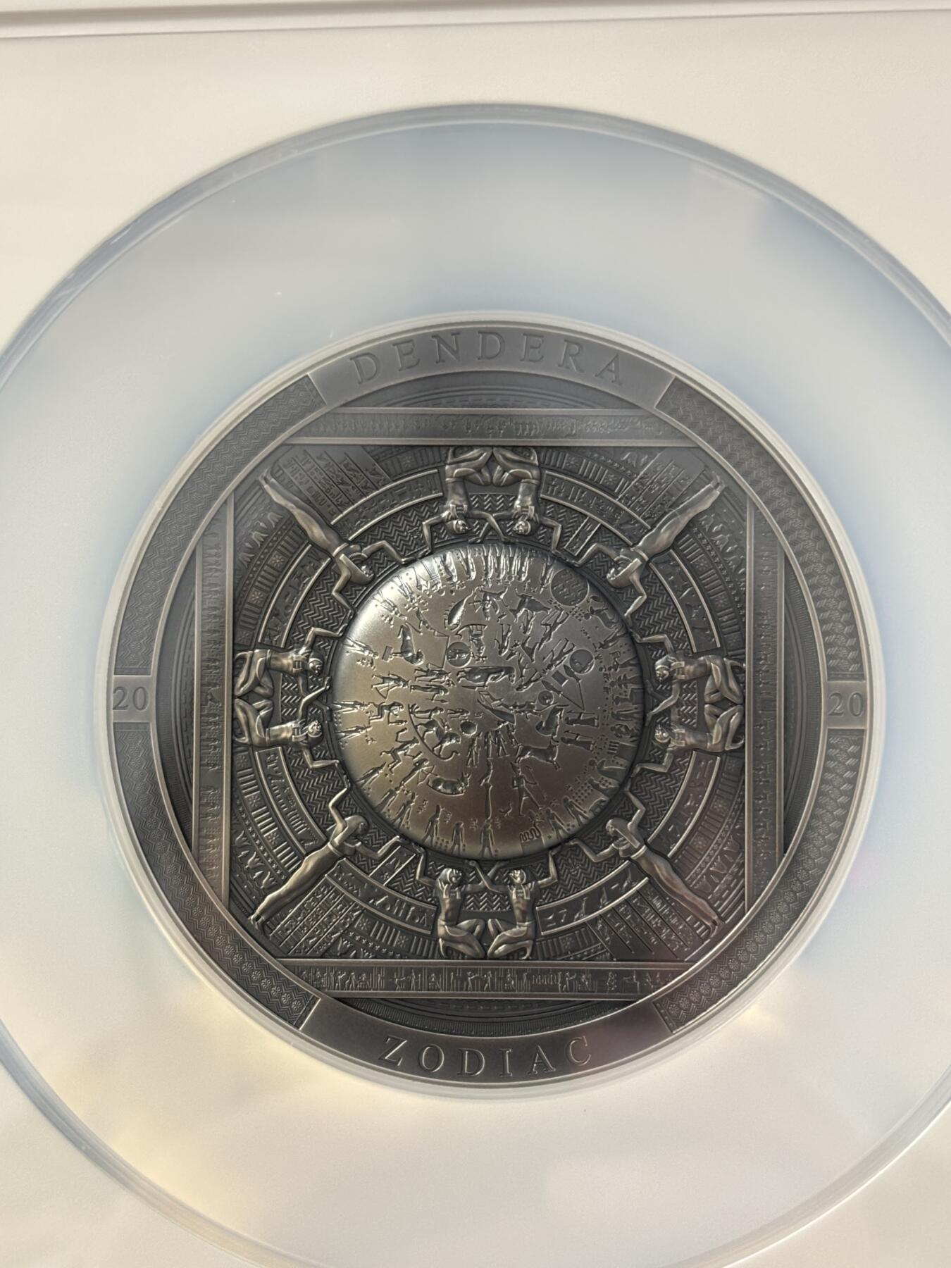 第182期拍卖 库克2020年考古学系列丹德拉神庙3盎司仿古银币NGC-MS70原盒证书，999银，发行333枚