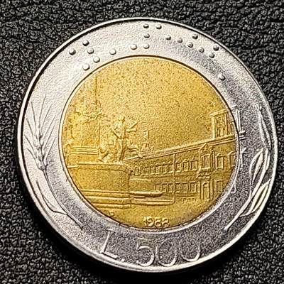 泉币菌-第135场-精品福利场 - 罗马广场 意大利500里拉硬币 直径26MM双色币 