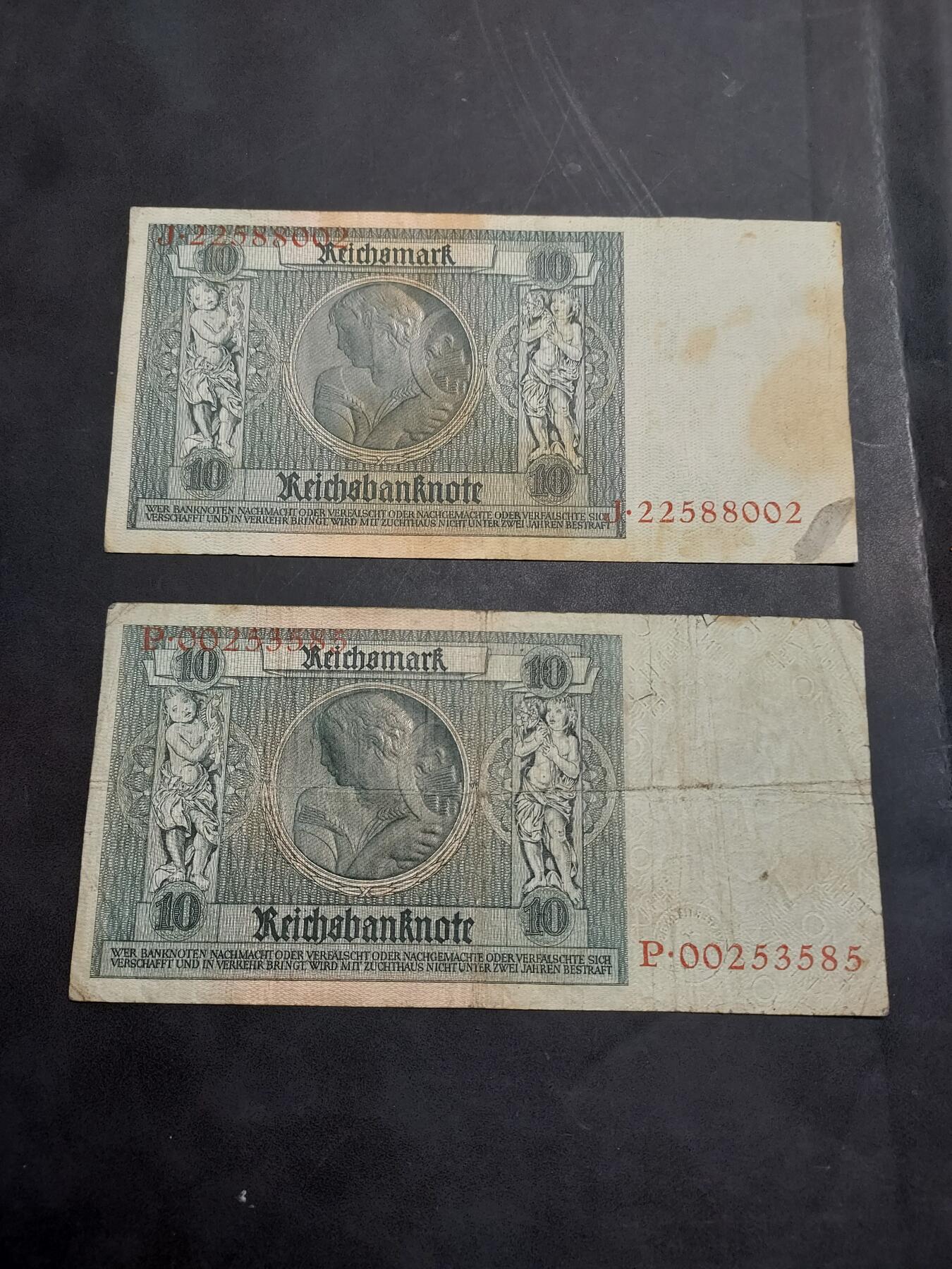 博彦收藏   11月24日 8点 钱币专场 1929 德国10马克2张 流通品