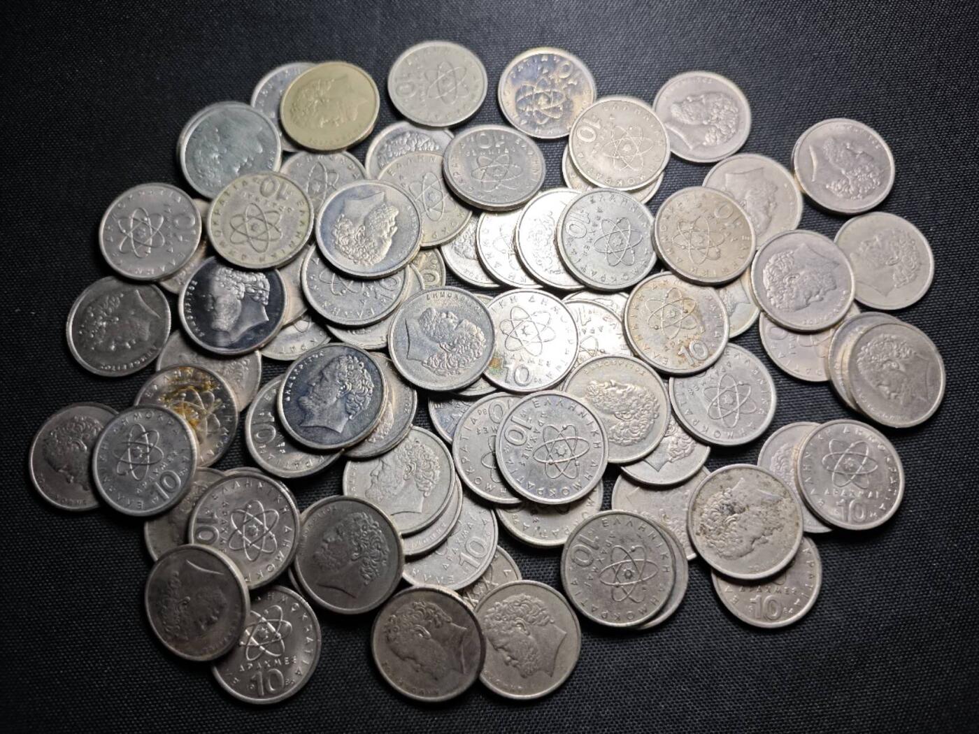 KK钱币收藏小铺 （套币 好品/批量散币 银币）专场  2月预留时间 周末发货  希腊10德拉克马一组79枚