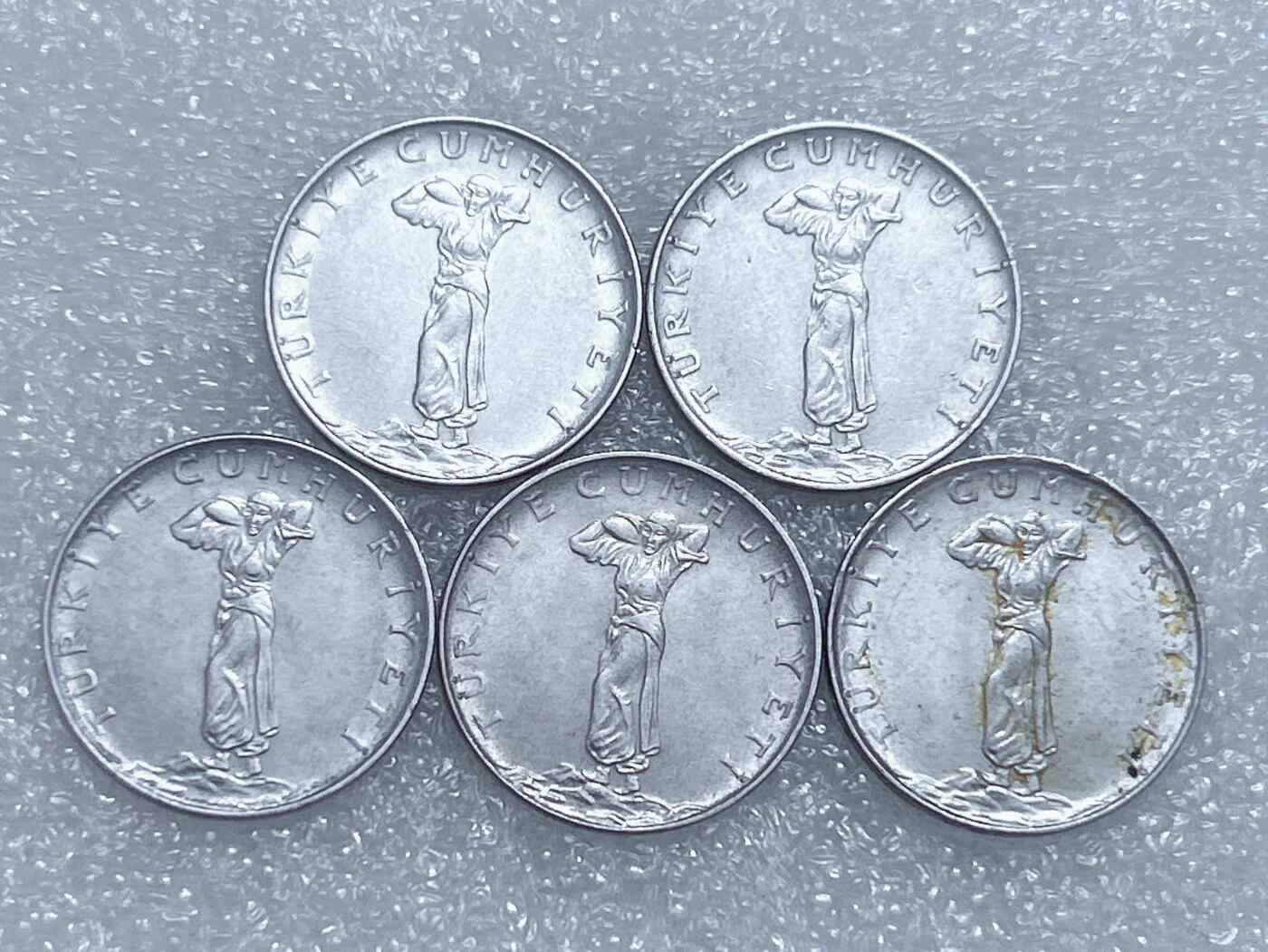 第一海外回流一元起拍收藏 散集专场  第270期 土耳其25库鲁硬币 5枚