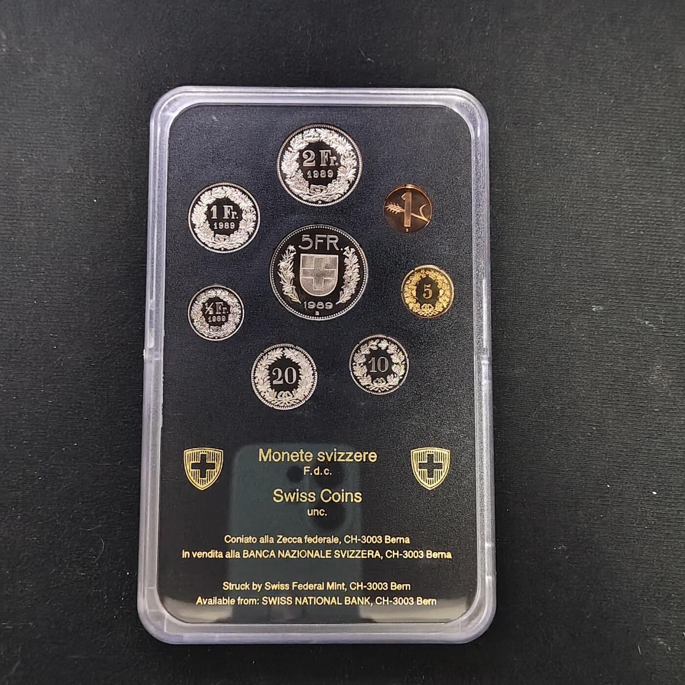 【全场包邮】纯粹捡漏拍479场（免费代拍第16场） 瑞士1989年官方精制套币-原盒
