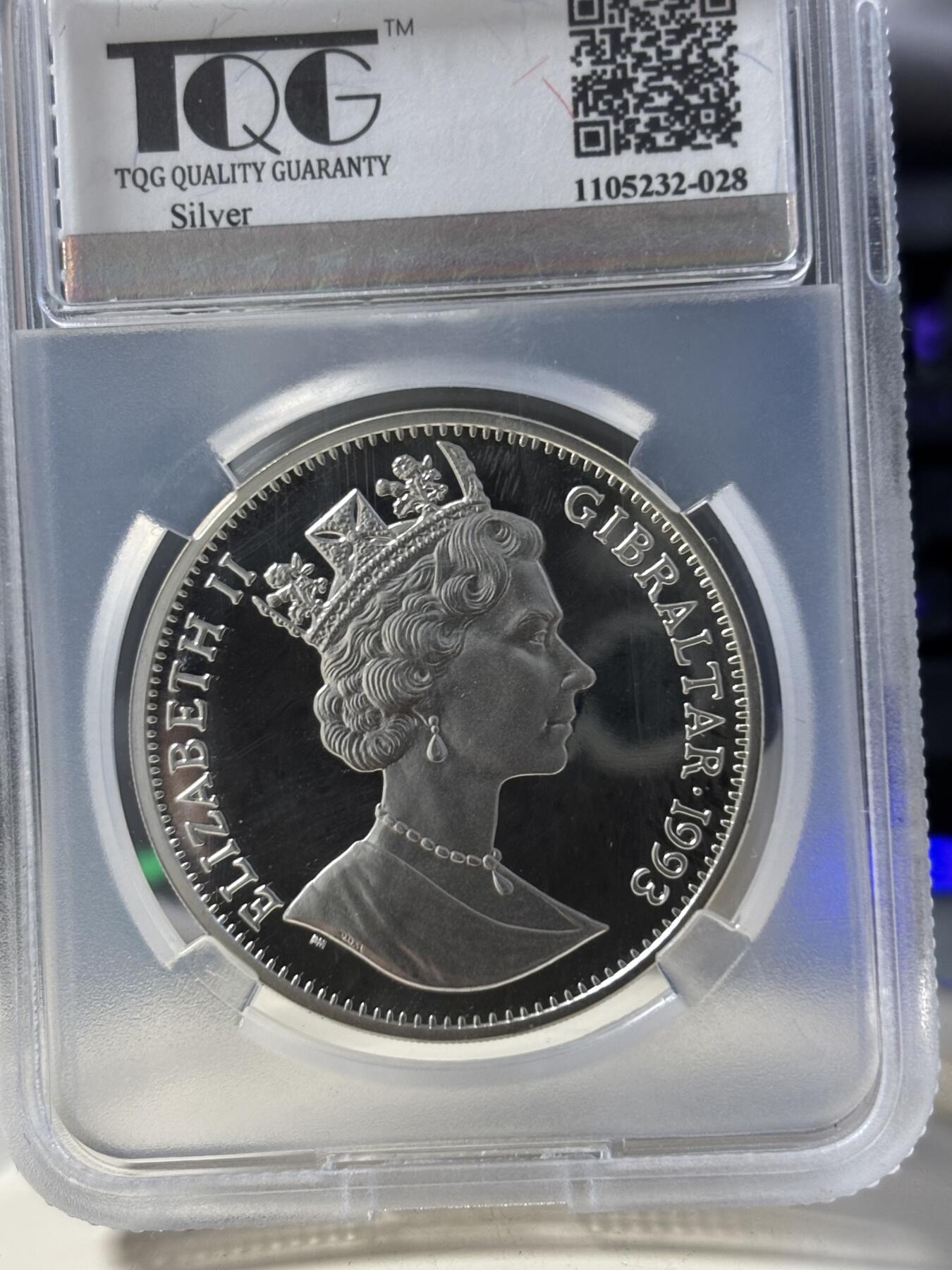 第182期拍卖 直布罗陀1993年彼得兔1克朗纪念银币TQG-PF66UC，925银，28.28克，