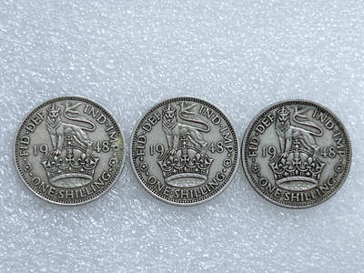 第一海外回流一元起拍收藏 散集专场  第270期 - 英国英格兰版1先令硬币 乔治六世 3枚