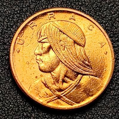 泉币菌-第135场-精品福利场 - 原铜光 巴拿马1分 印第安人酋长 青铜币 19mm 