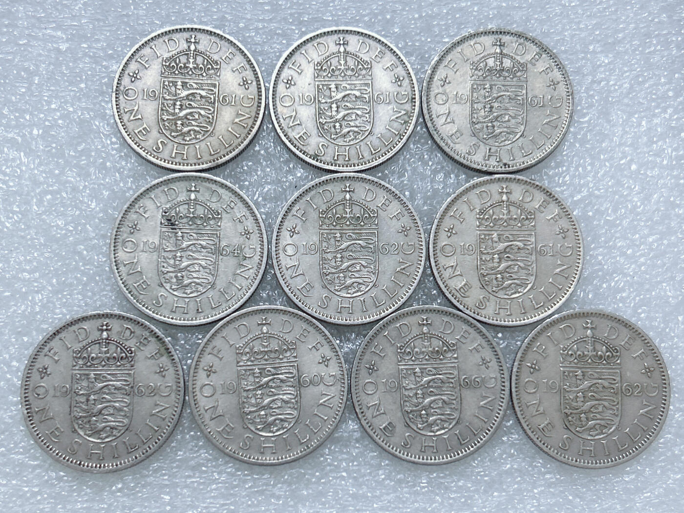 第一海外回流一元起拍收藏 散集专场  第270期 英国60年代三狮版1先令硬币 10枚