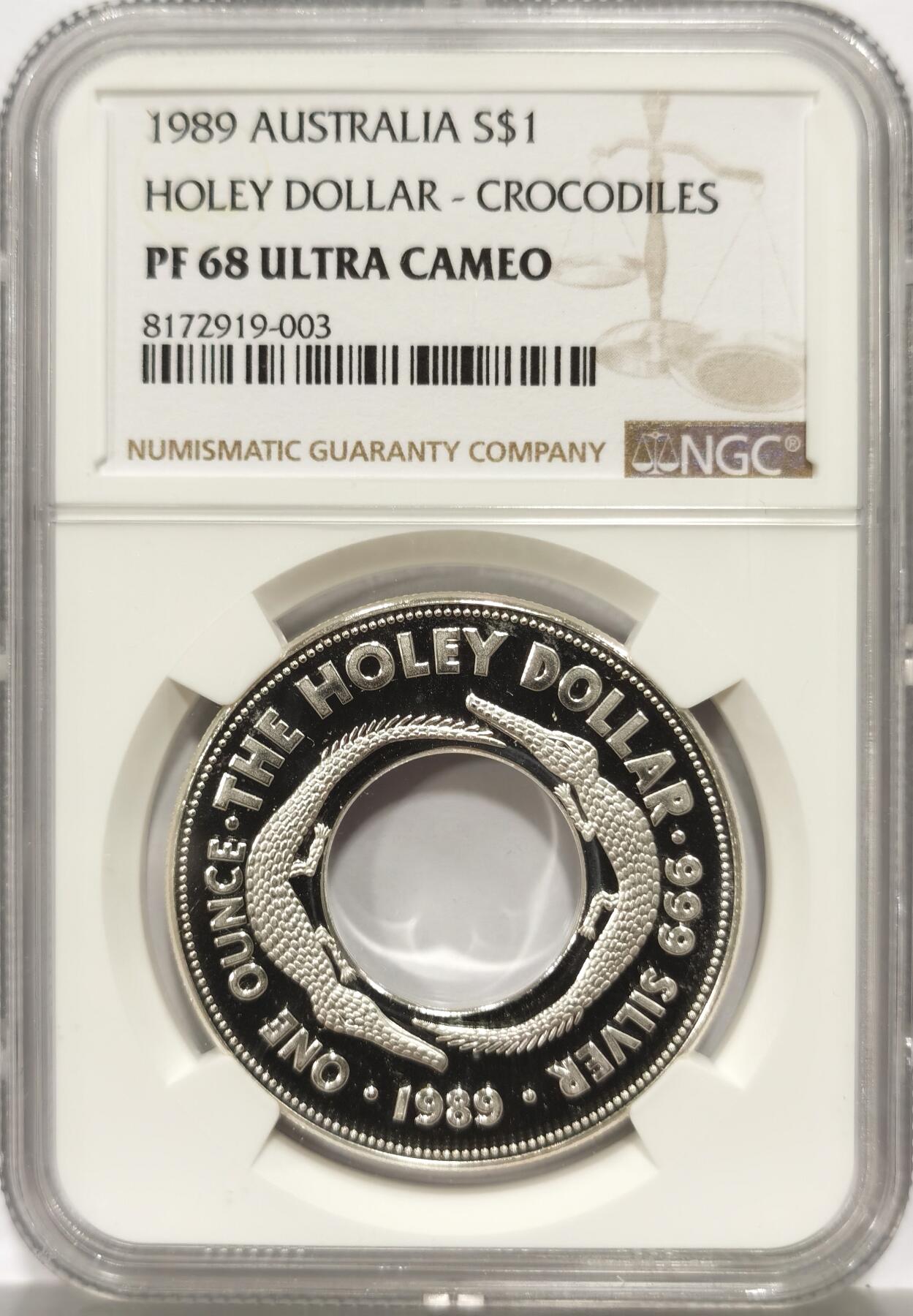 博洋堂世界钱币拍卖第147期（全场包邮） NGC PF68UC 澳大利亚1989年土著文化子母币二枚一套，带原包装及证书