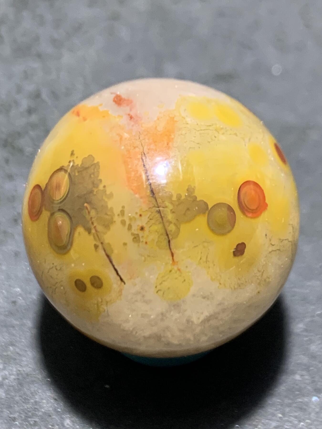 精美高玉化天眼纹冰飘原皮草花纹战国红玛瑙圆珠一个