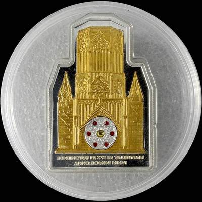 【雨安】【直播拍卖】【世界币章115期-裸币】2025-11-21 周五 19:30 保真 - [现代钱币] Cook Island 库克群岛 5元 2006年 教皇本笃十六世在瓦伦西亚 异形彩银镶嵌银币