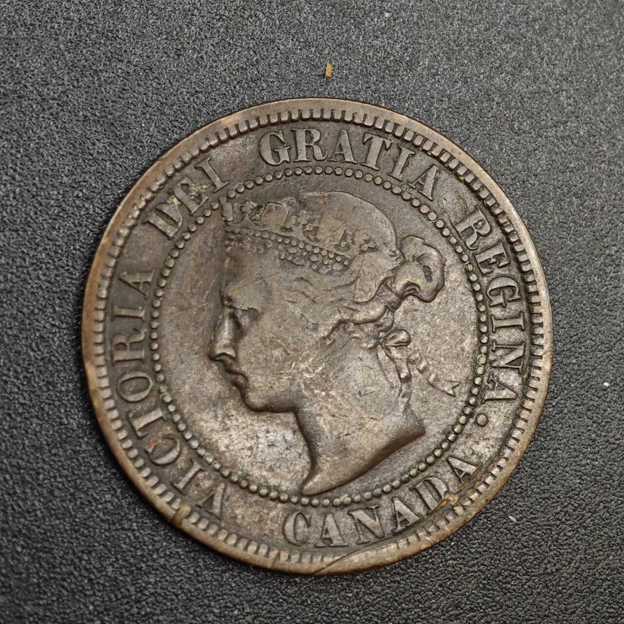 【淘币小摊】实时拍第八百零二拍   散币场   满百包邮可预留二周 每周一统一发货   加拿大1888年维多利亚一分铜币