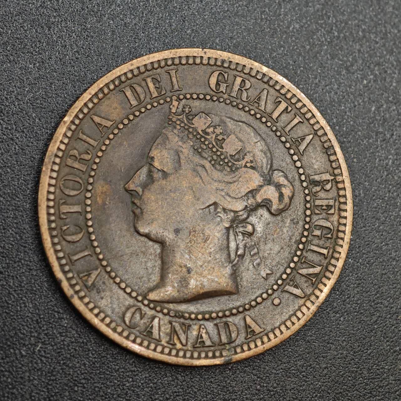 【淘币小摊】实时拍第八百零二拍   散币场   满百包邮可预留二周 每周一统一发货   加拿大1882年维多利亚一分铜币