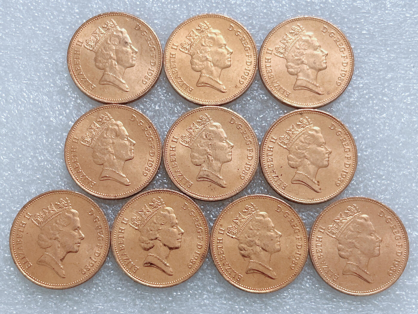 第一海外回流一元起拍收藏 散集专场  第270期 英国1989年2便士硬币 10枚 原光美品