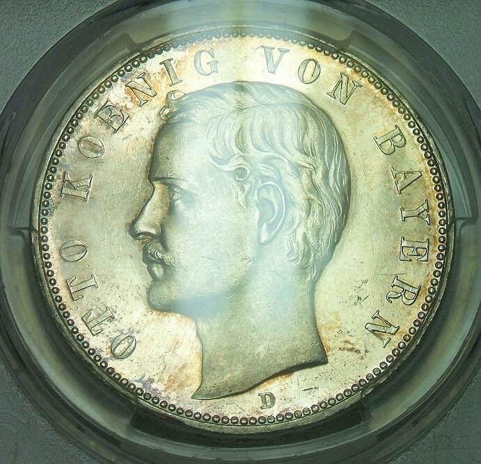 【银】金盾PCGS PR62 德国巴伐利亚1913年 奥托5马克大银币 精制PROOF版