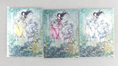 龙虎卡牌六四场 （无佣金，周六结拍，欢迎送拍） - 【亲签 编号】粗闪3张 卡德曼 谷粒-三色三娘（67）