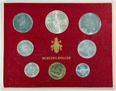 【雨安】【直播拍卖】【世界币章115期-裸币】2025-11-21 周五 19:30 保真 - [现代套币] Vatican 梵蒂冈 套币 1976年