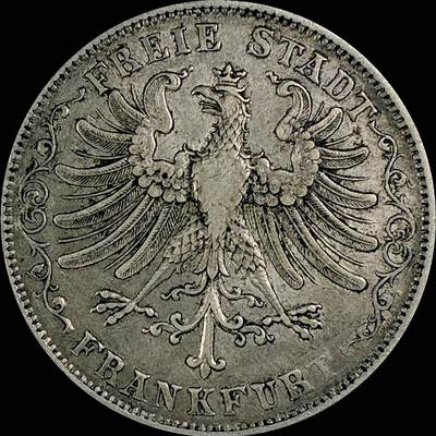 【雨安】【直播拍卖】【世界币章115期-裸币】2025-11-21 周五 19:30 保真 - [裸币德国] Germany 德国 德意志 1盾 Frankfurt法兰克福 KM#0331 (1842-1855) 1843年