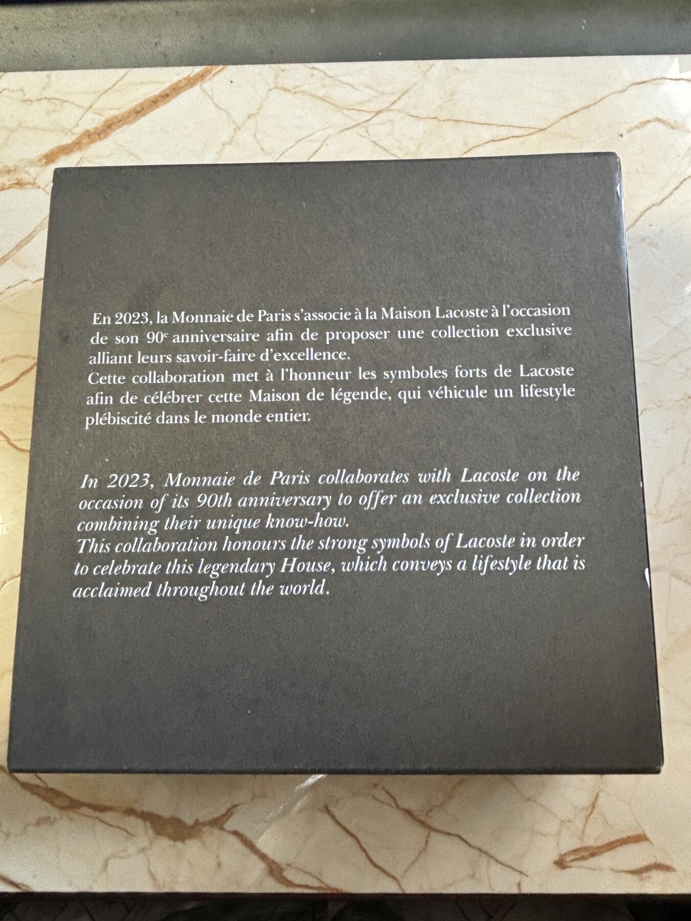 第182期拍卖 法国2023年瑰宝系列鳄鱼网球拍异形纪念银币，999银，发行6000枚，14.6克