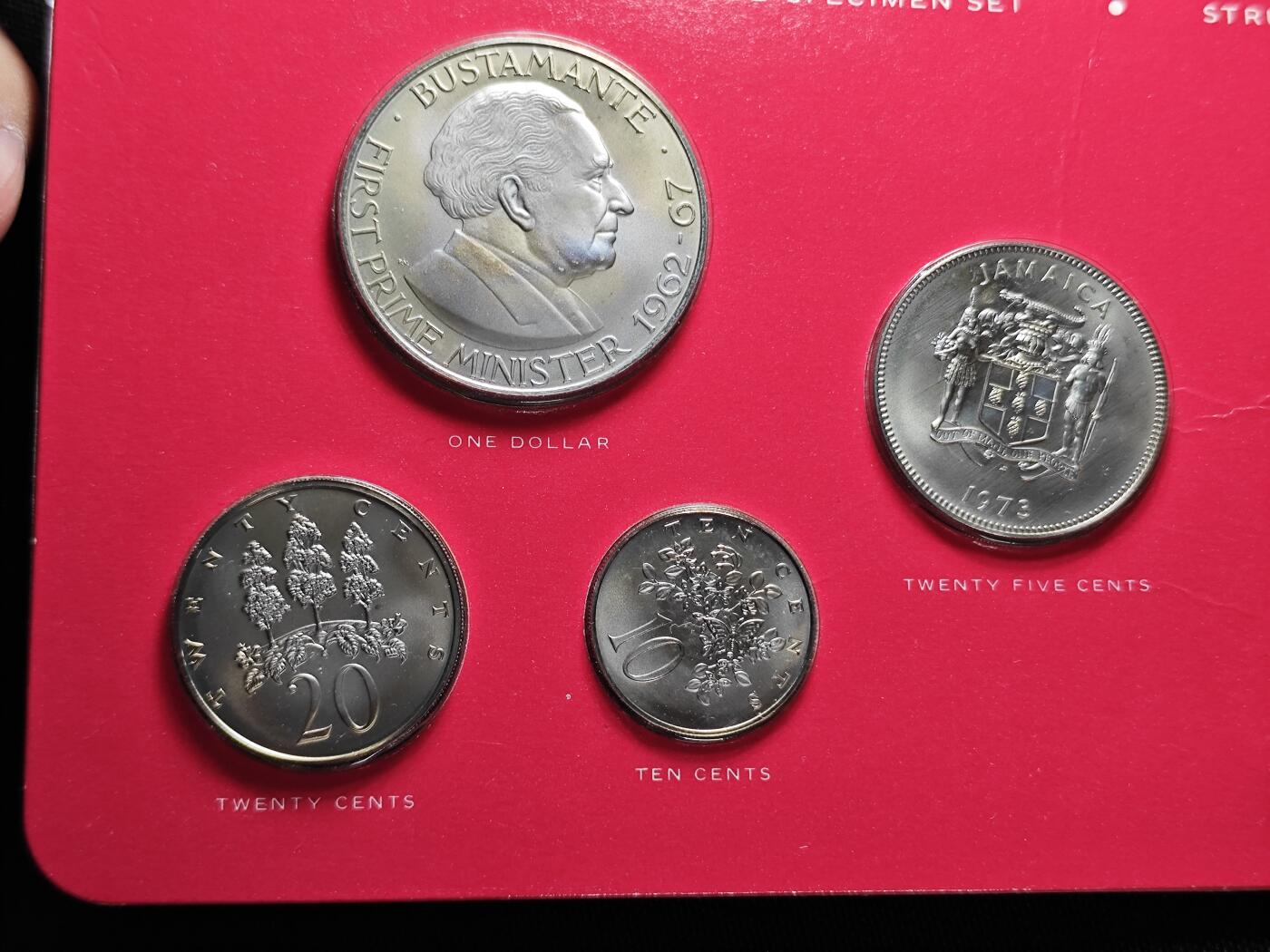 KK钱币收藏小铺 （套币 好品/批量散币 银币）专场  2月预留时间 周末发货  1973牙买加大小面值清年铜镍一套 精制币