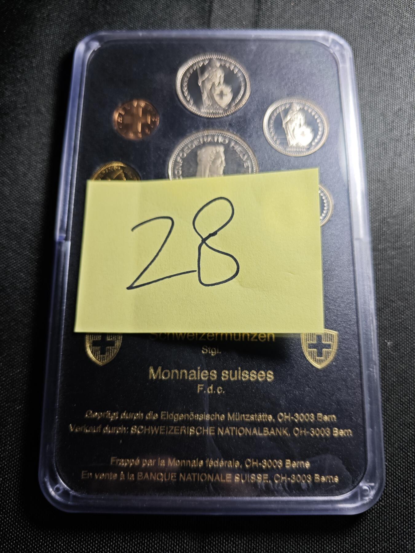 KK钱币收藏小铺 （套币 好品/批量散币 银币）专场  2月预留时间 周末发货  1986瑞士大小面值清年一套 精制卡套